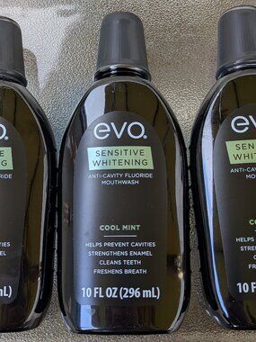 EVO Sensitive Whitening Anti-Cavity Flouride Mouthwash Cool Mint 10oz (SET OF 3)